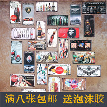 Iron license plate bar decoration wall soft decoration retro tin painting industrial decoration Internet cafe hanging painting wall barbecue