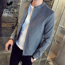  Rich bird jacket mens 2021 new Korean version of the trend spring and autumn slim stand-up collar jacket mens thin handsome