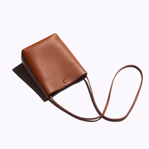 Fashion Head Layer Cow Leather Bucket Bag Brief Pure Color Mini Small Bag Genuine Leather Single Shoulder Bag Small Bag Soft Leather Diagonal Satchel Bag