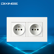 Two-digit French mark 16A wall socket 86 Type of panel Double libiform power socket Two regulations ground socket