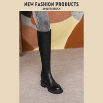 Long boots womens autumn and winter 2021 New Joker British style is thin but long knees thick soles high boots Knight boots