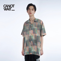 Chen Weiting Chao brand CANOTWAIT new early autumn pattern full print loose lazy men and women thin short sleeve shirt