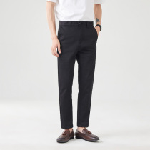 Pants men Korean version of the trend slim mens casual pants nine-point mens pants spring and autumn black pants small feet trousers men
