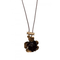 Marni Mani female flower pendant leather necklace