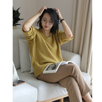 LunaMade is required to wear a cloud real silk cashmere ultra soft white factory silk V collar hooded knitted hooded sweatshirt