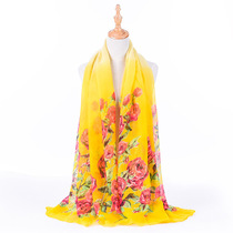 2017 Spring and Autumn Korean edition printed Balinese yarn silk scarf long scarf shawl small gauze towel Womens long scarf shawl