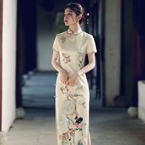 New retro temperament young model 2021 improved high-end old Shanghai girl Autumn long cheongsam dress