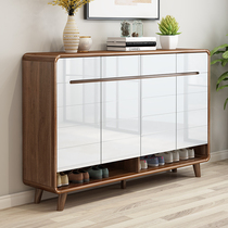 Entering the living room shoe cabinet entering the home porch cabinet home door large capacity Chinese solid wood frame lockers Nordic storage