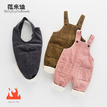 Baby pants plus velvet thickened winter clothes for infants and young children corduroy pants 1-3 years old
