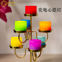 Led long Ming light eco-friendly 24 hours electronic ghee lamp for the Buddha lamp Home Blessing Aspiration Lamp Charging Wax Candle Holder