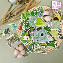 Handbook sticker 50 matte film green series small fresh cute notebook diy handbook decorative sticker
