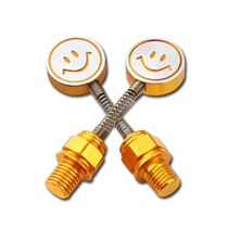 Motorcycle spring shaking head smiley face screw nut decoration pedal electric car reversing rearview mirror modification accessories