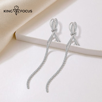 (50 percent off) earrings Korean temperament long Net red earrings female sterling silver earrings 2020 New Tide earrings