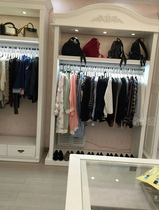 Clothing store display rack hanger display rack simple retro floor-standing wardrobe shoe rack womens clothing store shelf display cabinet