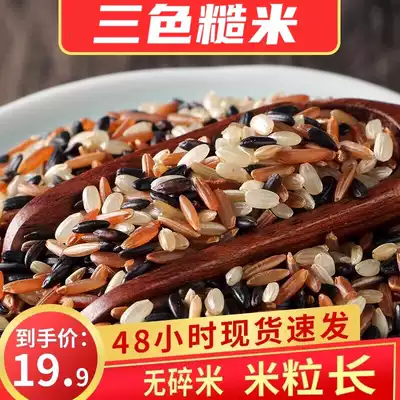 Three-color brown rice fitness low-fat coarse grain rice grains non-northeast rice 5kg staple food whole wheat new brown rice