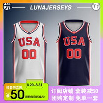  Dream team Dream four design]Custom 2000 US National team jerseys Team jerseys Large size trend basketball jerseys