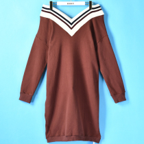 K series new autumn texture fried chicken good V-neck casual dress 105