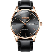 Brief Business Upscale Bull Leather Genuine Leather Male Watch Ultra Slim Three-Pin Fully Automatic Mechanical Watch Waterproof 2021 Nameplate