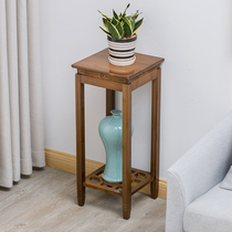 Chinese fancy shelf indoor living room floor-standing green rose pot stand single flower few balcony solid wood flower stand shelf