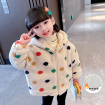 Girls Lamb Suede Children Yang Gao Winter Cotton Clothes 2022 New Web Girls Baby Winter Sweater