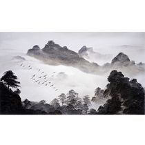 (Yi Zhe sails)Tong Delu Distant MountainOil on canvas Living room decoration painting