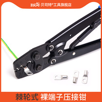 Ratchet crimping pliers Cold-pressed terminals Multi-function clamp crimping pliers Copper nose bare terminals Electrical wiring labor-saving