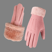 Cover Winter Hand Gush Riding Plus Womens Car Season Thick Warm Waterproof Windproof Cute Touch Screen Winter Anti-Cold Riding Lady