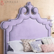 Simple modern fashion designer creative personality solid wood leather cloth little Princess Hotel big double wedding bed head customization