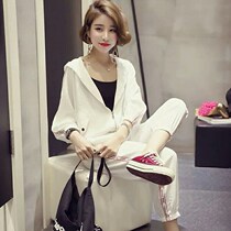 Hong Kong leisure sports suit female 2021 New Spring Korean version loose Net Red student running sunscreen two-piece summer