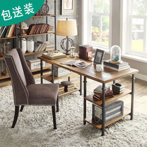 loft Nordic with bookshelves Solid Wood Writing Table Home 60cm long desk for primary and secondary school students Brief desk