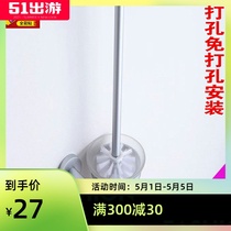 Bathroom toilet toilet brush set toilet brush rack toilet brush rack space aluminum toilet brush holder toilet cup non-punching