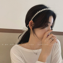 Famed pearl hair stirrups fairy head adorned summer ultra fairy floating with haircut Girls tie hair nets Red 2021 New head stirrups