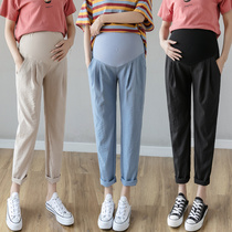 Pregnant women leggings summer belly pants outside wear loose leisure ankle-length pants 2021 summer wear new pregnant womens pants summer