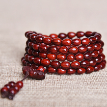 Butterfly Indian small leaf red sandalwood 6 * 8mm 108 beads water drop beads bracelet hand string play Craft Collection