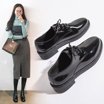 Summer Black Inn Little Leather Shoes Women Positive Dress Single Shoes Students 100 Hitch Flat Bottom To Work Job Working Face Try Suits