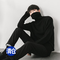 Hualun homemade mohair mens high neck loose pure erotic couple pullover Korean winter warm sweater
