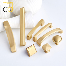 Ultra-generation pure copper handle brass full copper gold Nordic modern minimalist cabinet door single-hole wardrobe cupboard drawer handle