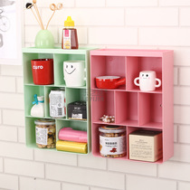 Paste toilet wall-mounted storage box cosmetics mini rack dormitory storage box free of punching