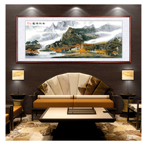 Old Three ABV Cross embroidered pure cotton precise printed line embroidered landscape realistic scenery with great feng shui Tukoku