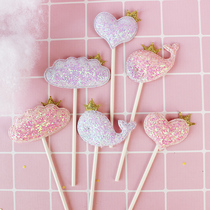 Cake decoration plug cute fashion girl heart little thing love Crown cloud small whale plug-in