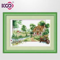 KS Cross embroidered 2021 new line embroidered living room room with small four seasons United painting Qingya Tian Park Jyosuo Shengxia