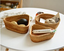 Vietnam Creative Manual Vine Cube Fruit Plate Dormitory Household Desktop Campus Basket for Retro Knitting