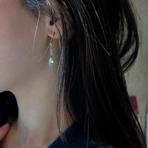 Tyusha Mermaid Ji extremely flash smart American 14K gold gold Shi family water drop crystal temperament earrings ear hook female