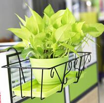  Hook rectangular wrought iron hand guard flower pot rack Balcony hanging external seed flower windowsill fleshy windows and windows plus thick