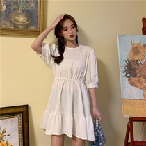 White a dress goddess fan summer dress 2020 new little man thin temperament Platycodon grandiflorum French skirt