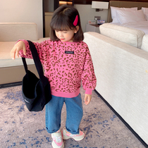 Little red fish baby girl spring and autumn 2021 new foreign children BAO WEN round neckshirt sweater baby coat tide