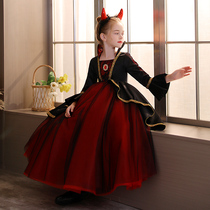 Halloween childrens costume cosplay witch queen costume girl angel princess dress vampire clothes