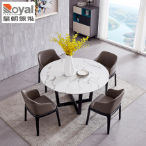 Royal Dynasty Furniture Simple modern round marble dining table turntable dining chair Dining room furniture QMS1009