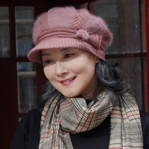 Old mans hat children Winter middle-aged and elderly wool hat grandma mother Old Lady plus velvet warm rabbit hair beret