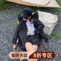 (year-end clear cabin not to be changed) Girls suit Summer clothes 2021 new childrens clothes big child sunscreen Three sets